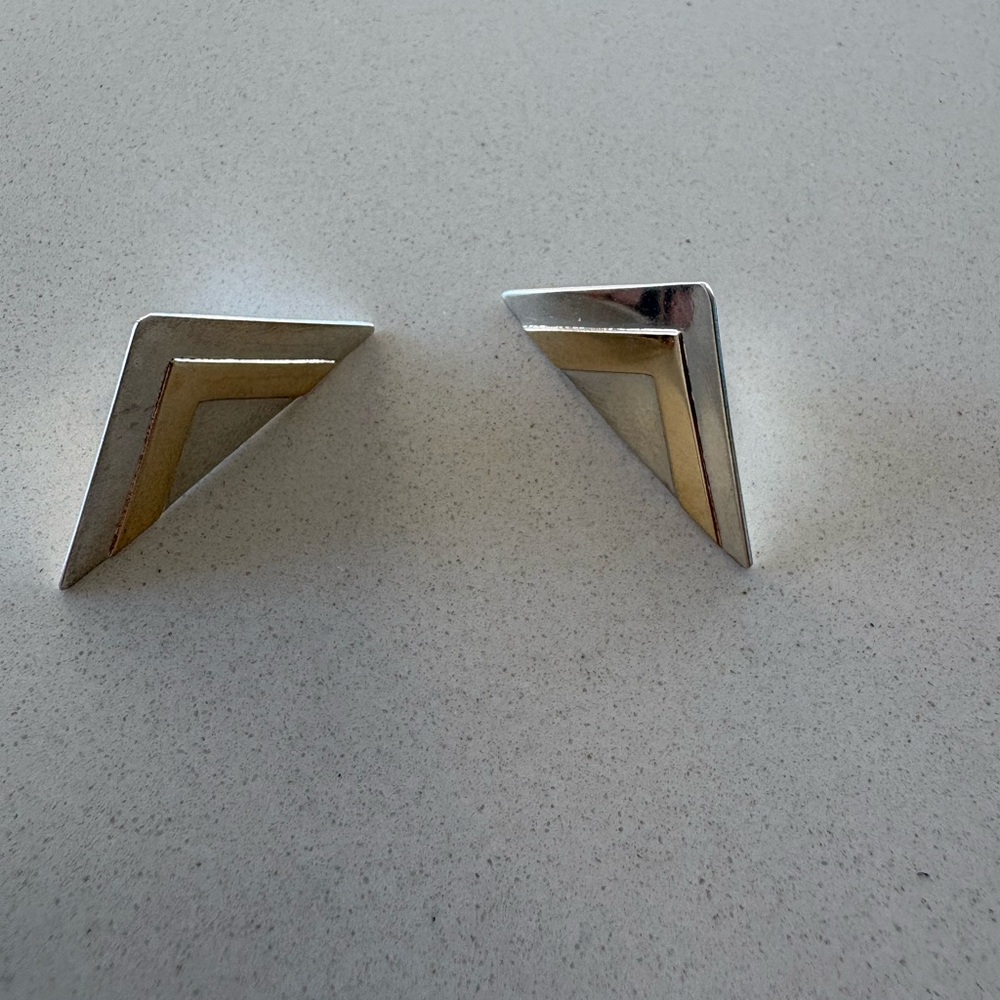 Silver and Gold Geometric Earrings
